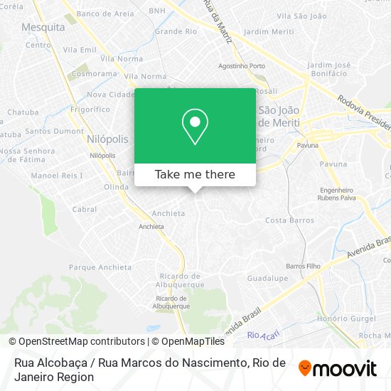 Mapa Rua Alcobaça / Rua Marcos do Nascimento