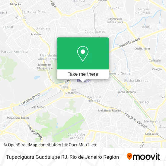 Tupaciguara Guadalupe RJ map