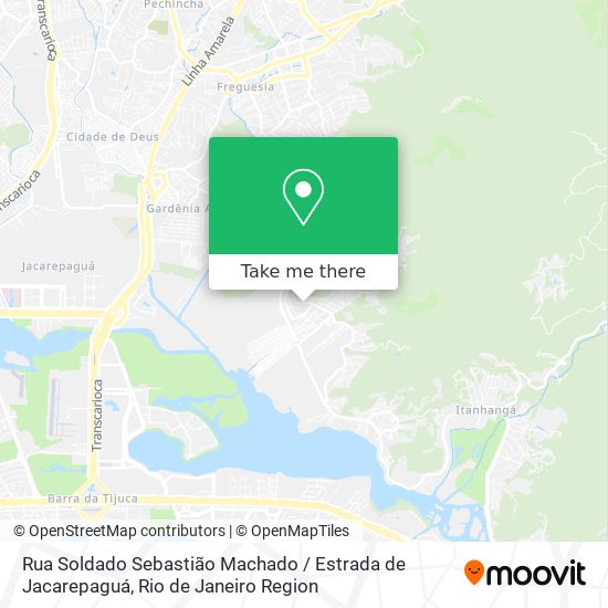 Mapa Rua Soldado Sebastião Machado / Estrada de Jacarepaguá