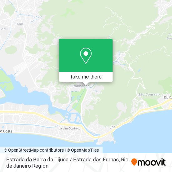 Mapa Estrada da Barra da Tijuca / Estrada das Furnas