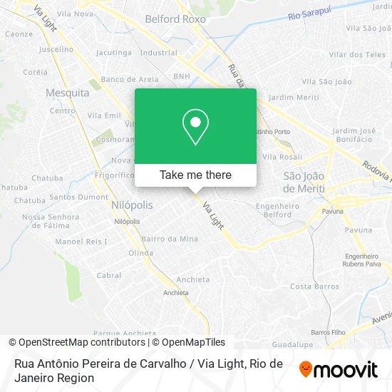 Rua Antônio Pereira de Carvalho / Via Light map