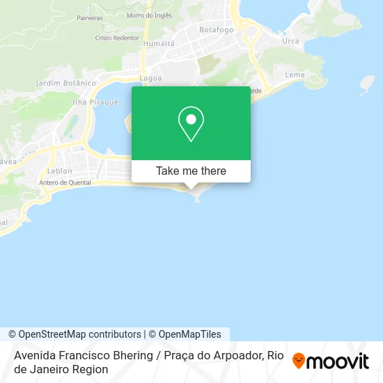 Avenida Francisco Bhering / Praça do Arpoador map