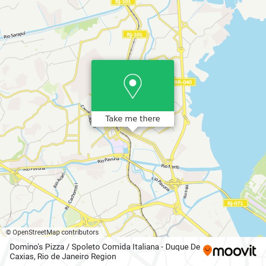 Mapa Domino's Pizza / Spoleto Comida Italiana - Duque De Caxias