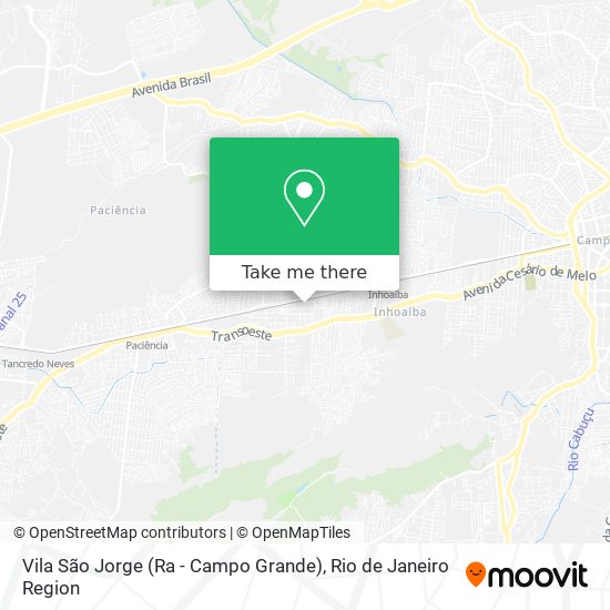 Mapa Vila São Jorge (Ra - Campo Grande)