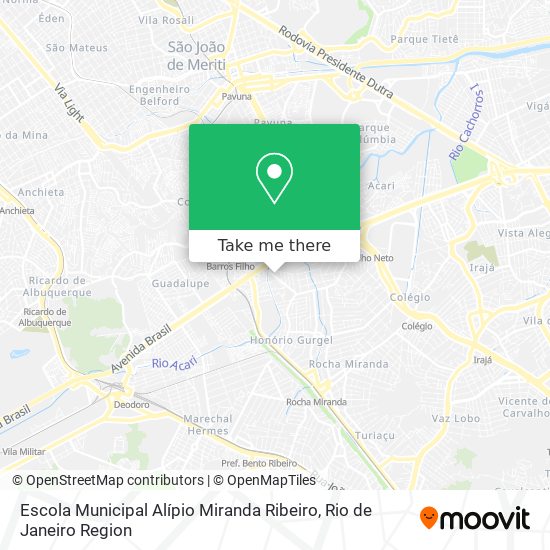 Mapa Escola Municipal Alípio Miranda Ribeiro