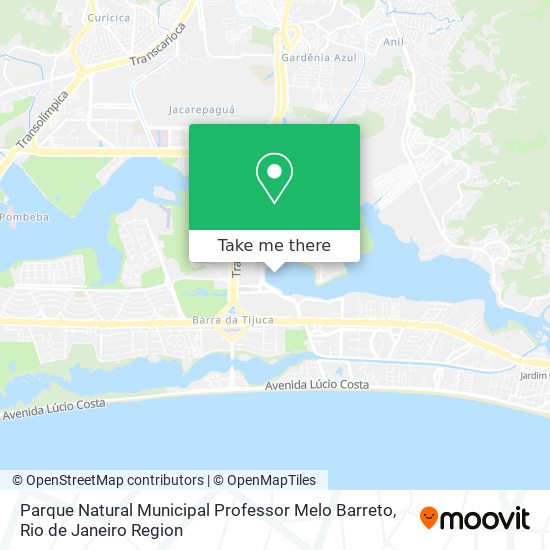Mapa Parque Natural Municipal Professor Melo Barreto
