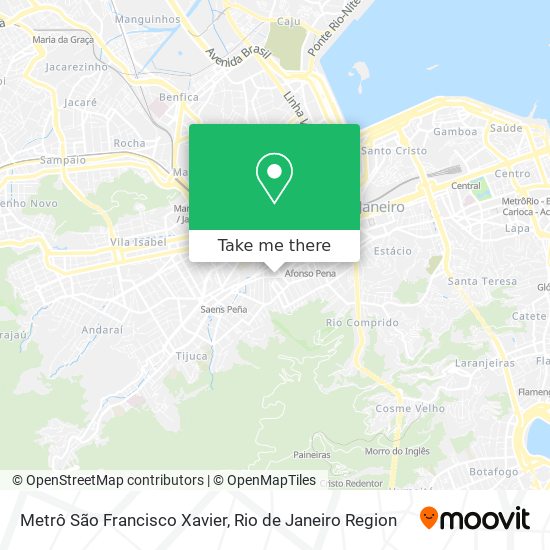 Metrô São Francisco Xavier map