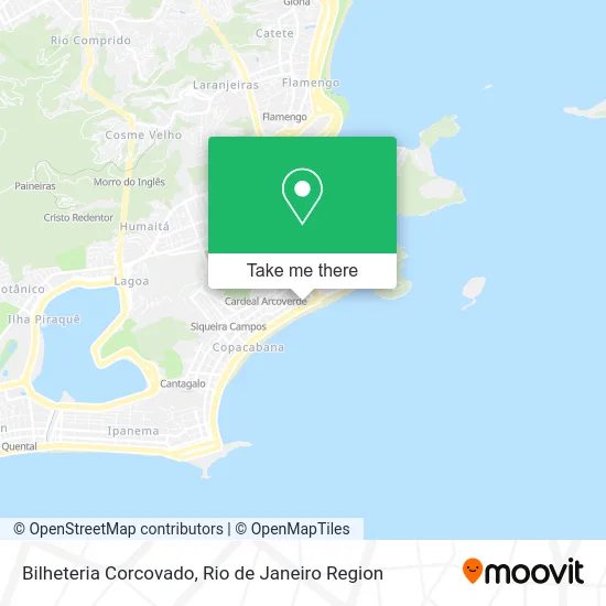 Bilheteria Corcovado map