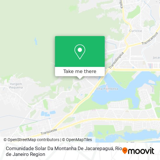 Mapa Comunidade Solar Da Montanha De Jacarepaguá