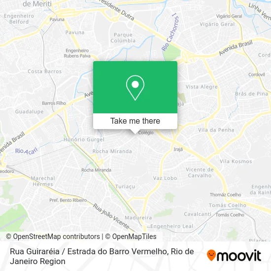 Rua Guiraréia / Estrada do Barro Vermelho map