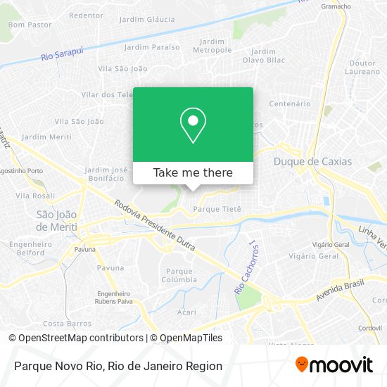 Mapa Parque Novo Rio