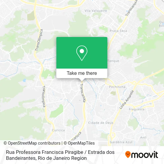 Rua Professora Francisca Piragibe / Estrada dos Bandeirantes map