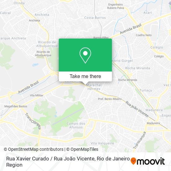 Rua Xavier Curado / Rua João Vicente map