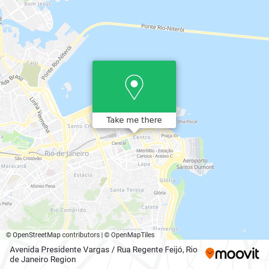 Mapa Avenida Presidente Vargas / Rua Regente Feijó