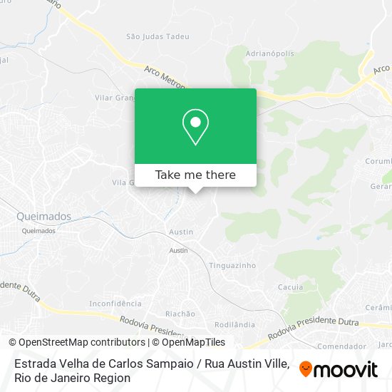 Estrada Velha de Carlos Sampaio / Rua Austin Ville map