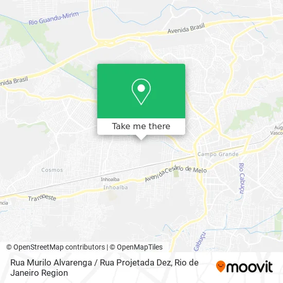 Rua Murilo Alvarenga / Rua Projetada Dez map