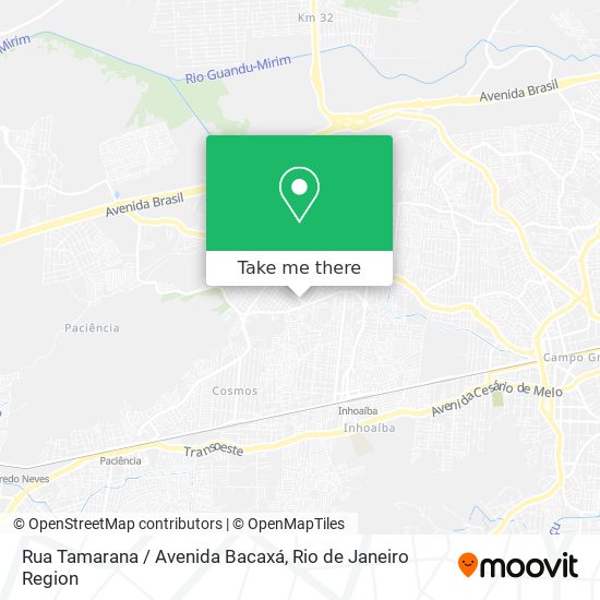 Mapa Rua Tamarana / Avenida Bacaxá