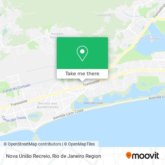 Nova União Recreio map