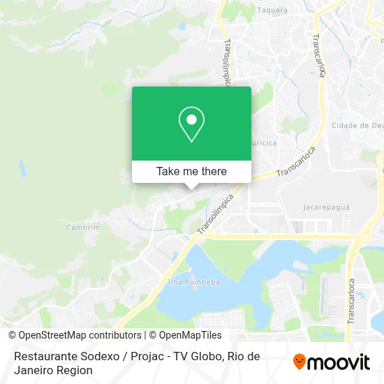 Restaurante Sodexo / Projac - TV Globo map