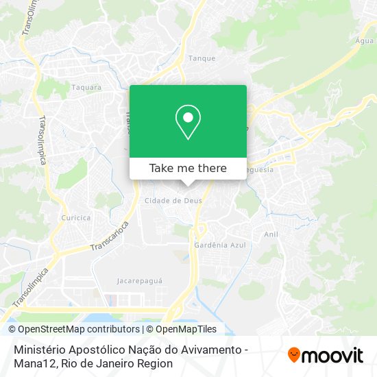 Mapa Ministério Apostólico Nação do Avivamento - Mana12