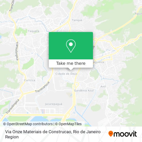 Mapa Via Onze Materiais de Construcao