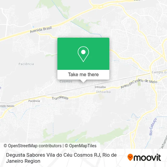 Degusta Sabores Vila do Céu Cosmos RJ map
