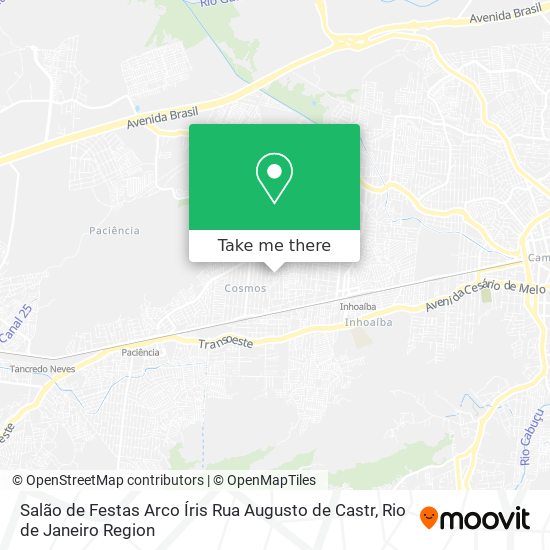 Mapa Salão de Festas Arco Íris Rua Augusto de Castr