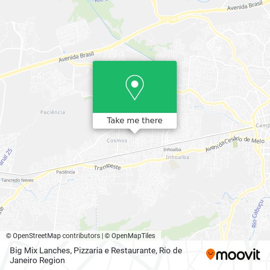 Mapa Big Mix Lanches, Pizzaria e Restaurante