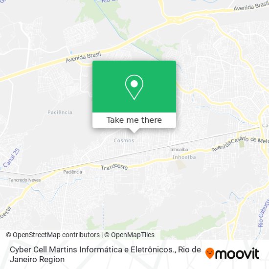 Cyber Cell Martins Informática e Eletrônicos. map