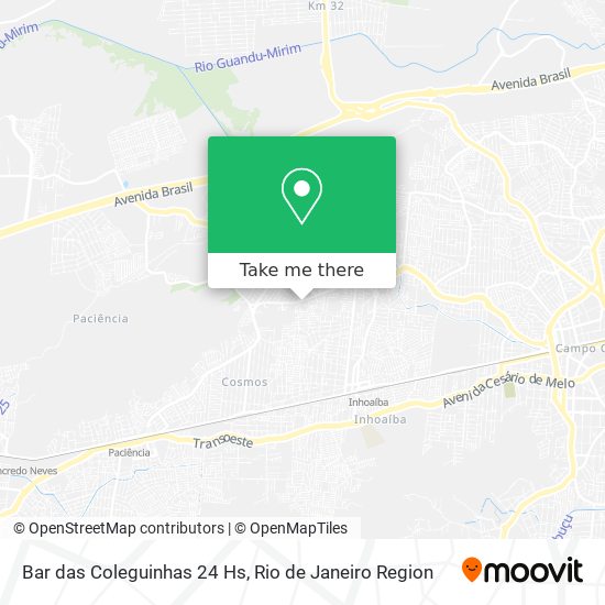 Mapa Bar das Coleguinhas 24 Hs