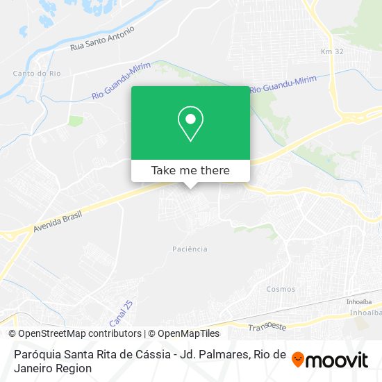 Mapa Paróquia Santa Rita de Cássia - Jd. Palmares