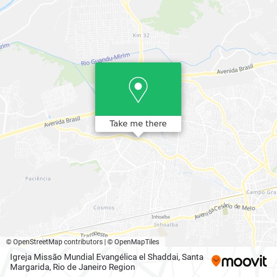 Igreja Missão Mundial Evangélica el Shaddai, Santa Margarida map