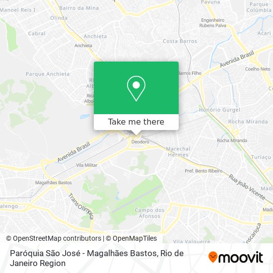 Mapa Paróquia São José - Magalhães Bastos