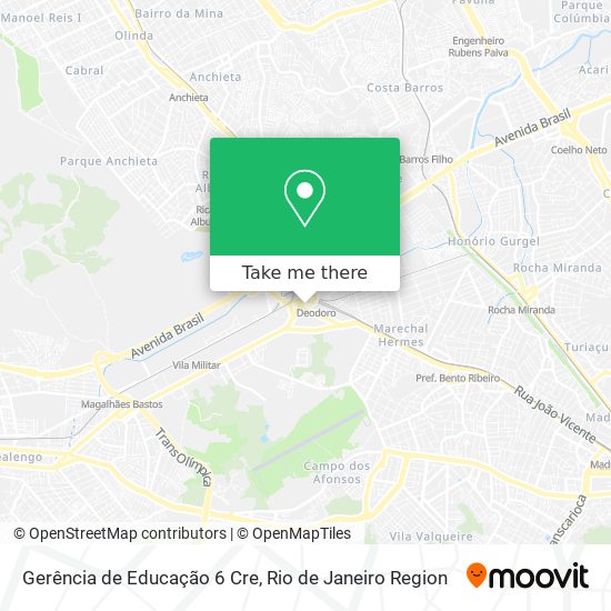 Mapa Gerência de Educação 6 Cre