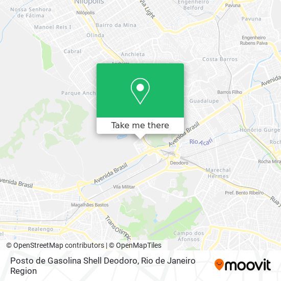 Mapa Posto de Gasolina Shell Deodoro