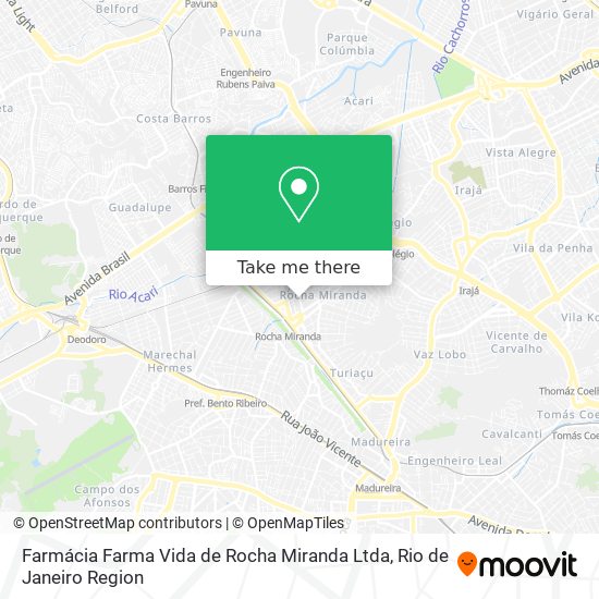 Mapa Farmácia Farma Vida de Rocha Miranda Ltda