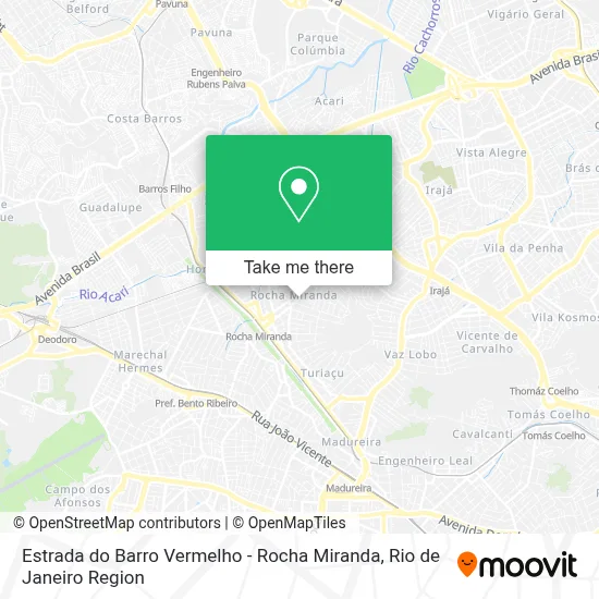 Estrada do Barro Vermelho - Rocha Miranda map