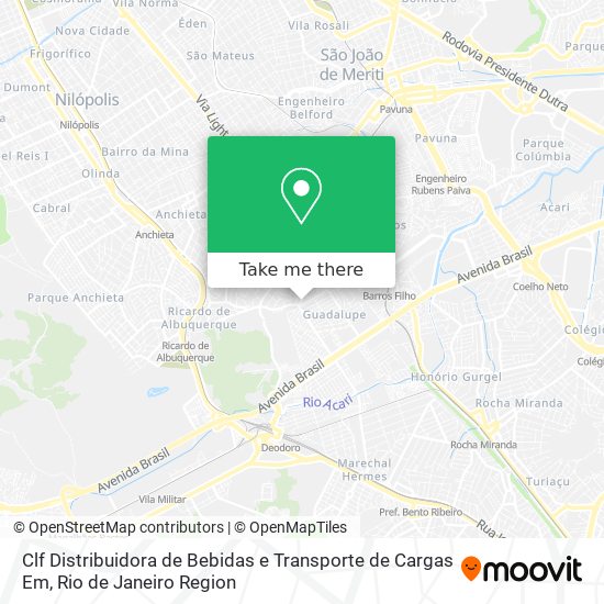 Mapa Clf Distribuidora de Bebidas e Transporte de Cargas Em