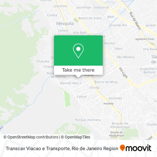 Mapa Transcav Viacao e Transporte
