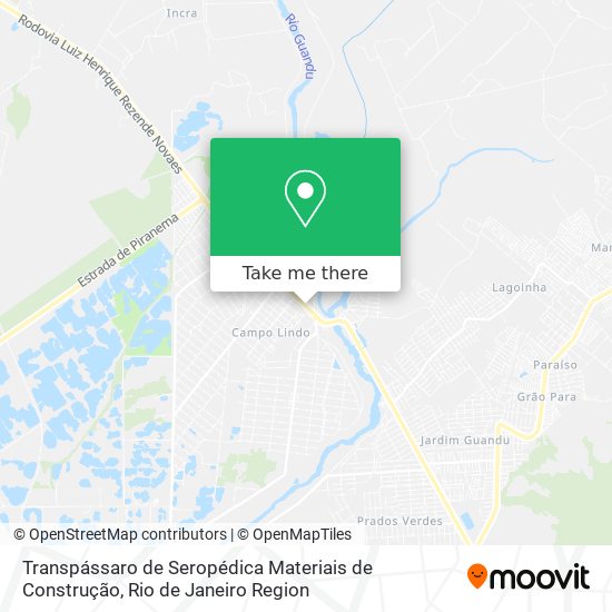 Mapa Transpássaro de Seropédica Materiais de Construção