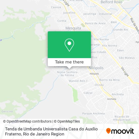 Mapa Tenda de Umbanda Universalista Casa do Auxílio Fraterno