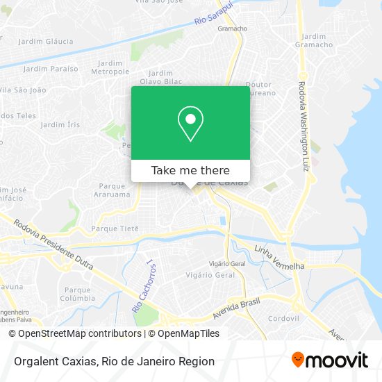 Orgalent Caxias map