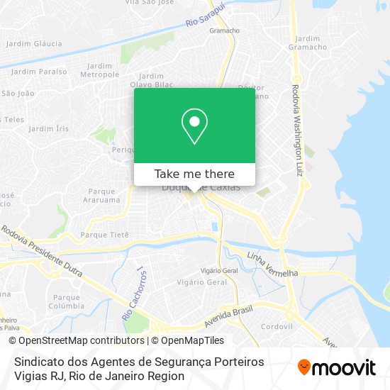 Mapa Sindicato dos Agentes de Segurança Porteiros Vigias RJ