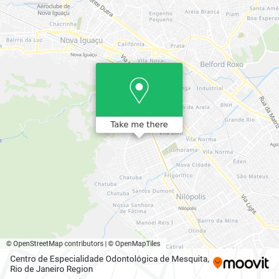 Mapa Centro de Especialidade Odontológica de Mesquita