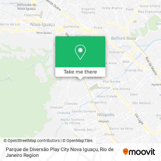 Parque de Diversão Play City Nova Iguaçu map