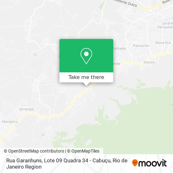Rua Garanhuns, Lote 09 Quadra 34 - Cabuçu map