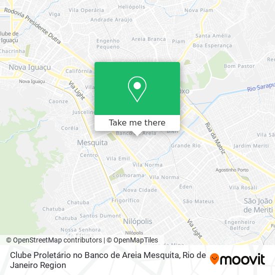 Mapa Clube Proletário no Banco de Areia Mesquita