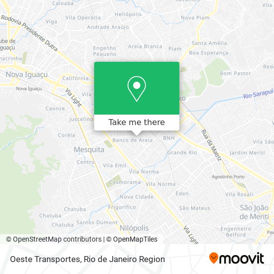 Oeste Transportes map