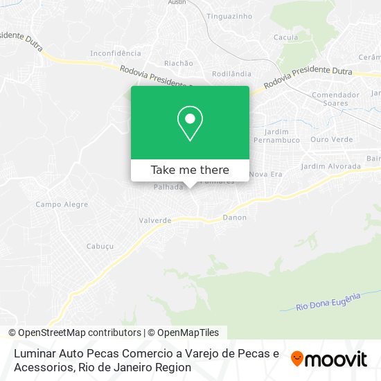 Mapa Luminar Auto Pecas Comercio a Varejo de Pecas e Acessorios