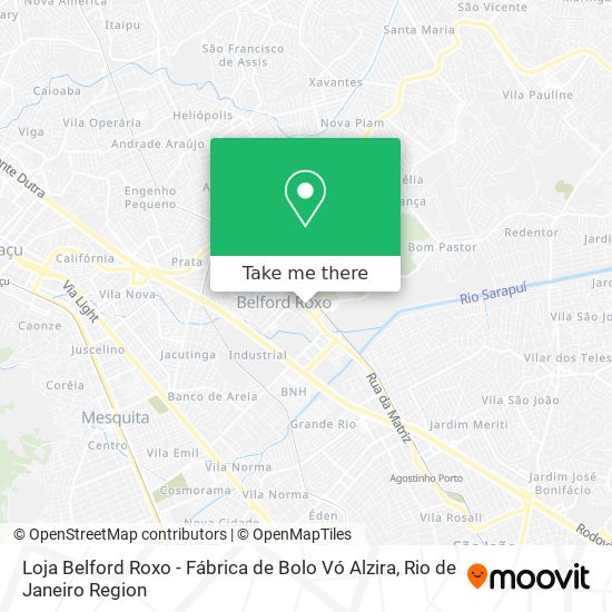 Mapa Loja Belford Roxo - Fábrica de Bolo Vó Alzira